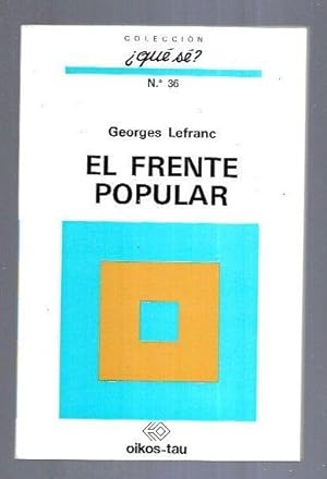 Bild des Verkufers fr FRENTE POPULAR - EL (1934-1938) zum Verkauf von Desvn del Libro / Desvan del Libro, SL