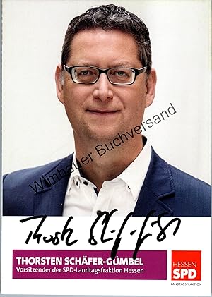 Bild des Verkufers fr Original Autogramm Thorsten Schfer-Gmbel komiss. SPD-Vorsitzender /// Autogramm Autograph signiert signed signee zum Verkauf von Antiquariat im Kaiserviertel | Wimbauer Buchversand