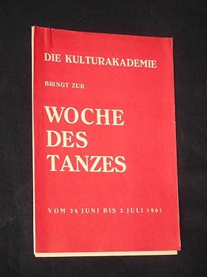 Image du vendeur pour Woche des Tanzes in Dresden vom 24. Juni bis 2. Juli 1961. Veranstaltungsplan mis en vente par Fast alles Theater! Antiquariat fr die darstellenden Knste