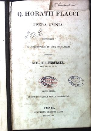 Bild des Verkufers fr Q. Horatii Flacci Opera Omnia. zum Verkauf von books4less (Versandantiquariat Petra Gros GmbH & Co. KG)
