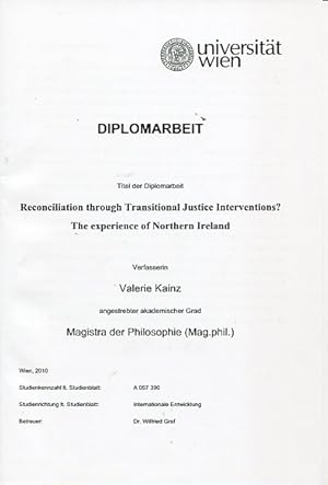 Reconcilation trought Transitional Justice Interventions ? - The experience of Nothern Ireland. D...