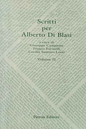 Scritti per Alberto Di Blasi solo il Volume 2 SECONDO II