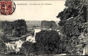 Ansichtskarte / Postkarte Bougival Yvelines, La Seine à vol d'oiseau