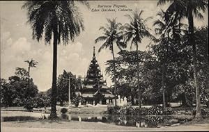 Bild des Verkufers fr Ansichtskarte / Postkarte Calcutta Kolkata Kalkutta Indien, Burmese Pagoda, Eden Gardens zum Verkauf von akpool GmbH