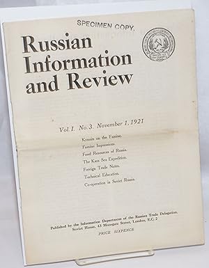 Russian Information and Review. Vol. 1 no. 3 (November 1, 1921)