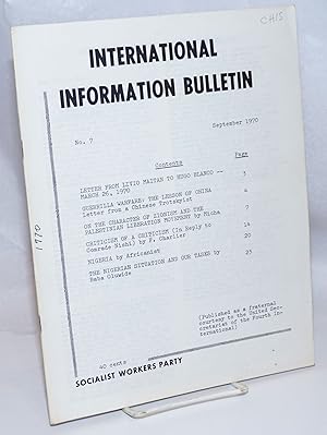 Seller image for International information bulletin, no. 7, September 1970 for sale by Bolerium Books Inc.