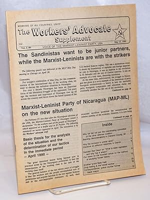 The Workers' Advocate Supplement: Voice of the Marxist Leninist Party, USA; Vol. 6 No. 4, May 15 ...