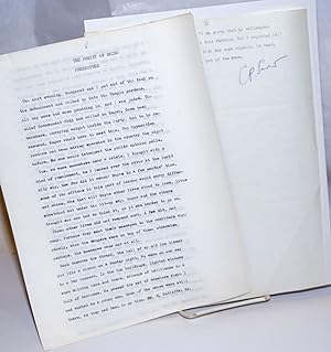 The Purity of Being Persecuted [signed typewritten manuscript]
