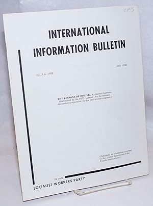 Seller image for International information bulletin, no. 3, July 1972 for sale by Bolerium Books Inc.