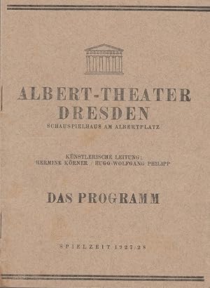 Bild des Verkufers fr Programmheft Friedrich Schiller WALLENSTEINS TOD Spielzeit 1927 / 28 zum Verkauf von Programmhefte24 Schauspiel und Musiktheater der letzten 150 Jahre