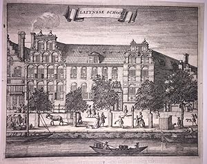 Imagen del vendedor de [Antique print, etching] Latynsse School (De Latijnse school in Amsterdam), published 1726. a la venta por Antiquariaat Arine van der Steur / ILAB