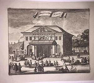 Bild des Verkufers fr [Antique print, etching] Reguliers Waag in Amsterdam, published ca. 1726. zum Verkauf von Antiquariaat Arine van der Steur / ILAB