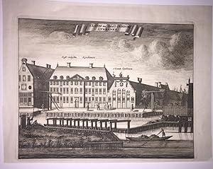 Imagen del vendedor de [Antique print, etching] s' Lands en Oost-Indische Lynbanen in Amsterdam (Lijnbanen), published ca. 1726. a la venta por Antiquariaat Arine van der Steur / ILAB