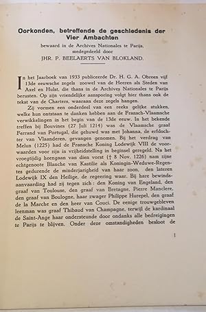 Oorkonden, betreffende de geschiedenis der vier Ambachten, bewaard in de Archives Nationales te P...