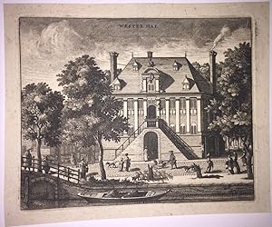 [Antique print, etching] Wester Hal in Amsterdam (Westerhal), published ca. 1726.