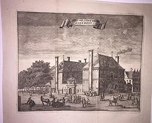 Bild des Verkufers fr [Antique print, etching] Nieuwe Zydts Heeren Logement in Amsterdam, published ca. 1726. zum Verkauf von Antiquariaat Arine van der Steur / ILAB