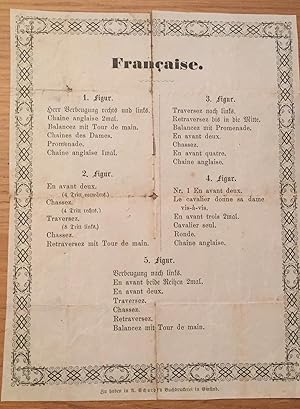 Pamphlet in French and German. 1. Figur Herr Berbeugun rechts und links. Chaine anglaise 2mal, Ba...