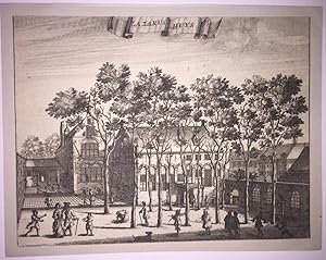 Bild des Verkufers fr [Antique print, etching] Lazarus Huys (Lazarus Huis in Amsterdam), published ca. 1726 zum Verkauf von Antiquariaat Arine van der Steur / ILAB