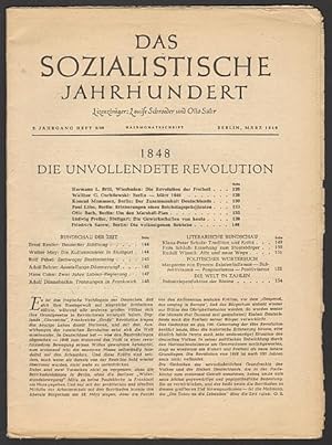 Bild des Verkufers fr Das Sozialistische Jahrhundert. 2. Jg. Heft 9/10 : 1848, die unvollendete Revolution. zum Verkauf von Antiquariat A. Suelzen