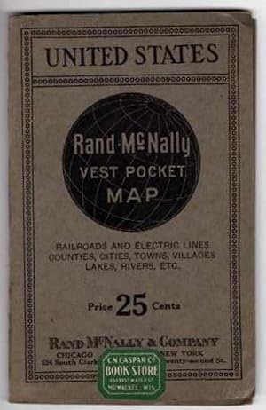 Rand McNally Vest Pocket Map: United States. Railroads and Electric Lines, Counties, Cities, Town...