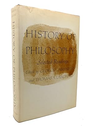 Imagen del vendedor de HISTORY OF PHILOSOPHY Selected Readings a la venta por Rare Book Cellar