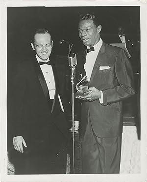 Original photograph of Nat "King" Cole and Bob Newhart, 1959