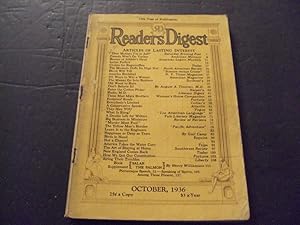 Image du vendeur pour Reader's Digest Oct 1936 Canada Won't Go Yankee, Cotton Picker mis en vente par Joseph M Zunno