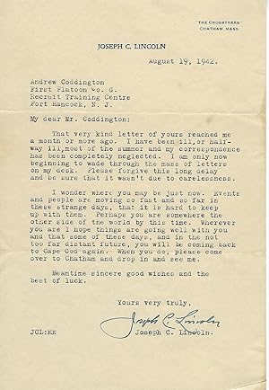 Typed Letter Signed- To A WW2 Soldier