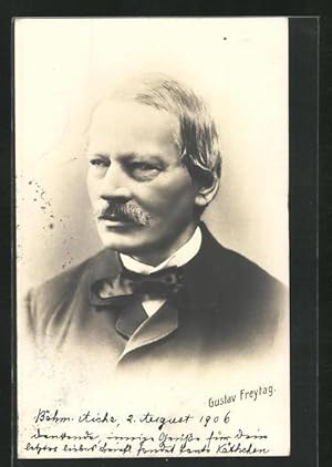 Bild des Verkufers fr Ansichtskarte Portrait des Schriftstellers Gustav Freytag zum Verkauf von Bartko-Reher