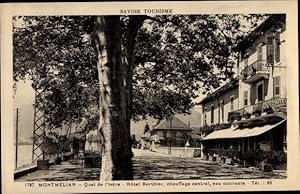 Ansichtskarte / Postkarte Montmelian Savoie, Quai de l'Isere, Hotel Berthier