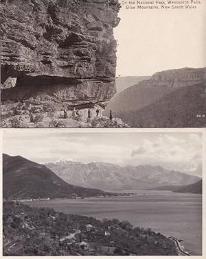 On The National Pass Wentworth Falls 2x Australia RPC Postcard s