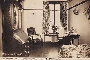 Student Hostel Saint Michel Paris Antique French Real Photo Postcard