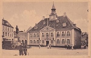 Raadhuset Randers Denmark Cyclist Bicycle Coughing Antique Postcard