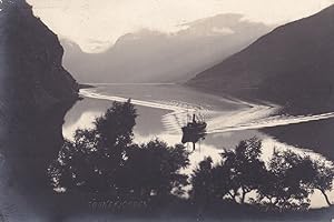 Imagen del vendedor de Norway Speedboat in Sognefjorden Makes Arrow On Water Antique Postcard a la venta por Postcard Finder