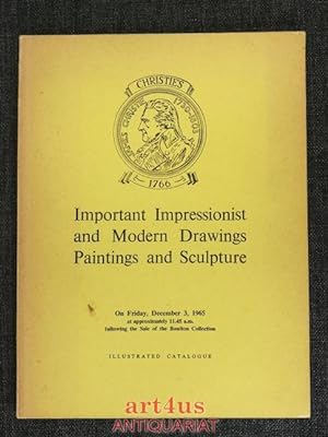 Catalogue of Important Impressionist and Modern Drawings Paintings and Sculpture [.] which will b...