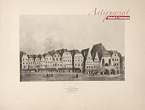 Bild des Verkufers fr Der hohe Markt in Wien (1609). Gemalt von C. Grefe". Aus Conrad Grefe: Alt-Oesterreich . dargestellt in seinen historisch berhmten und merkwrdigen Bau- und Kunstdenkmlern. zum Verkauf von Antiquariat MEINDL & SULZMANN OG