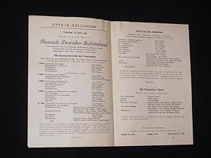 Seller image for Programmzettel Oper in Dreilinden Leipzig 1946. Dreiteiliger RUSSISCH-DEUTSCHER-BALLETTABEND. Musikal. Ltg.: Gerhard Keil, Choreografie/ Einstud.: Herbert Freund, Bhnenbild: Max Elten, Kostme: Gerda Schulte. Mit Gyp Schlicht, Max Schulze, Horst Zobel, Brigitte Reinhard; Hans Richter, Elfi Zimber, Hans Hutter, Emmy Khler; Gudrun Mller, Margot Richter, Gabi Libold, Tom Schilling for sale by Fast alles Theater! Antiquariat fr die darstellenden Knste