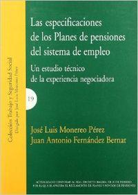 Imagen del vendedor de Las especificaciones de los planes de pensiones del sistema de empleo a la venta por Imosver