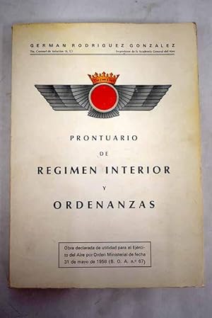 Imagen del vendedor de Prontuario de Regimen interior y ordenanzas a la venta por Alcan Libros