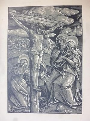 Holzschnitt Kreuzigung Christi Hans Baldung Grien 1512 Reichsdruck. Blatt-Nr. 295