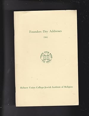 Image du vendeur pour Founders Day Addresses 1984 Hebrew Union College - Jewish Institute of Religion mis en vente par Meir Turner