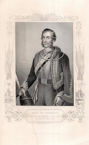 Immagine del venditore per Earl of Cardigan. Commander of the celebrated Charge at Balaclava, Octr. 25 1854. Stahlstich-Portrt. venduto da Antiquariat Dennis R. Plummer