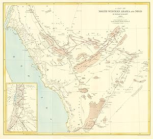 Seller image for A Map of North Western Arabia and Negd by Charles M. Doughty 1884. for sale by Altea Antique Maps