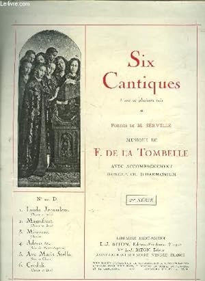 Imagen del vendedor de Six cantiques  une ou plusieurs voix avec accompagnement d'orgue ou d'harmonium a la venta por Le-Livre