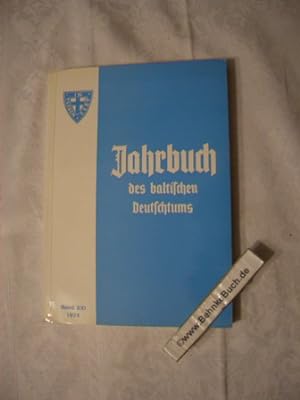 Bild des Verkufers fr Jahrbuch des baltischen Deutschtums 1974. Band XXI 1974. zum Verkauf von Antiquariat BehnkeBuch
