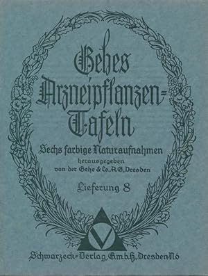 Seller image for Gehes Arzneipflanzen-Tafeln. Lieferung 8. Sechs farbige Naturaufnahmen [in einer Mappe]. for sale by Tills Bcherwege (U. Saile-Haedicke)