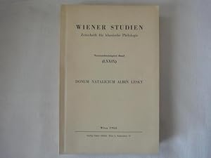 Bild des Verkufers fr Wiener Studien. Zeitschrift Fr Klassische Philologie. Neunundsiebzigster Band (LXXIX) Jahrgang 1966 . Donatum Natalicium Albin Lesky. zum Verkauf von Malota