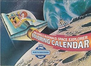1983 Ronald McDonald Space Explorer Coloring Calendar With Magic Rub'n Discover Spots