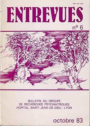 Image du vendeur pour Entrevues : bulletin du groupe de recherches psychiatriques, hpital Saint-Jean-de-Dieu Lyon. n+ 6 mis en vente par PRISCA