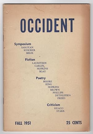 Seller image for Occident (Fall 1951) for sale by Philip Smith, Bookseller